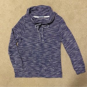 Loveappella Evie Funnel Neck Blue/White Pullover